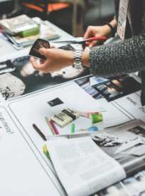 designer cutting out designs